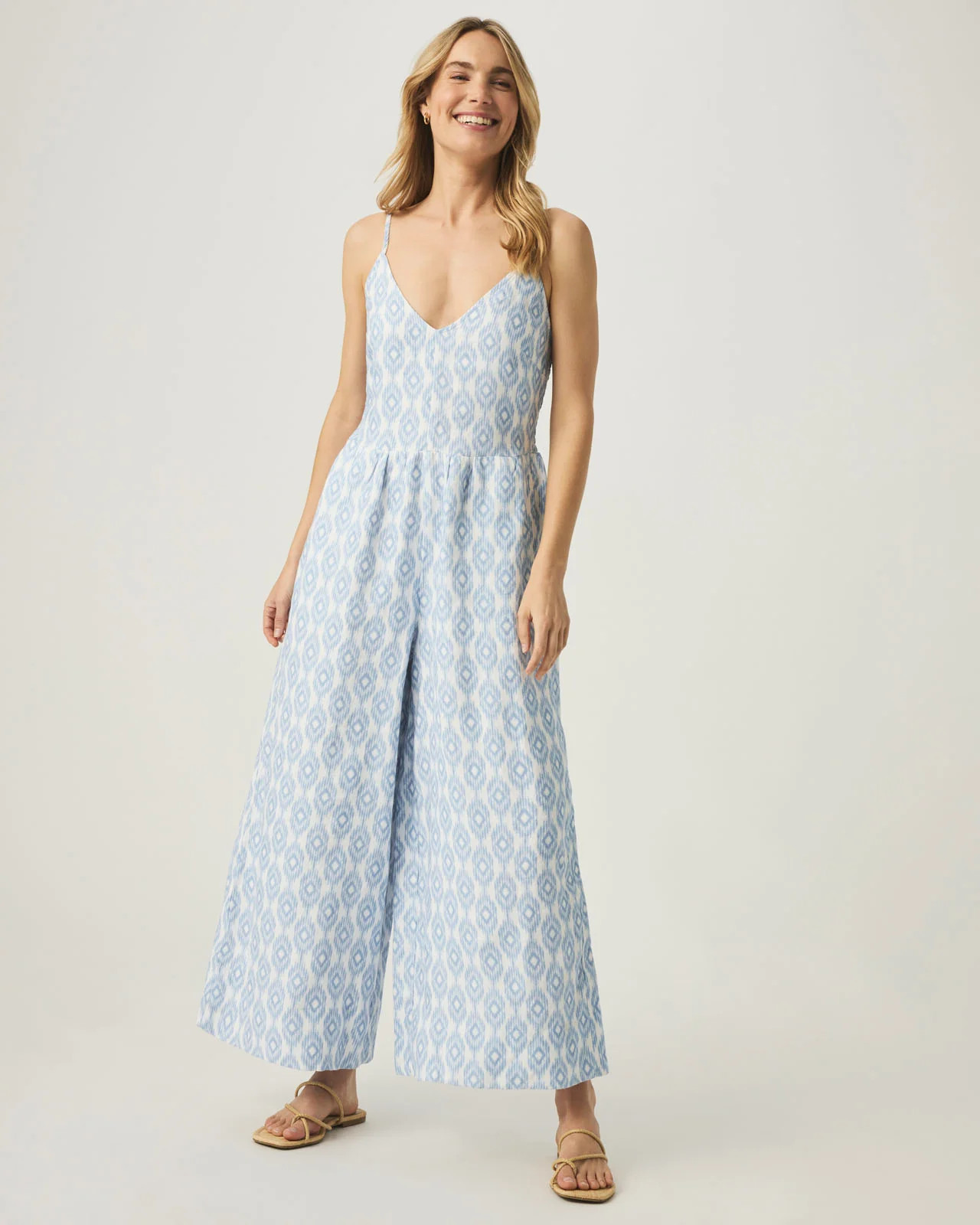 Splendid - Gabrielle Ikat Jumpsuit - Steel Blue Ikat | Splendid