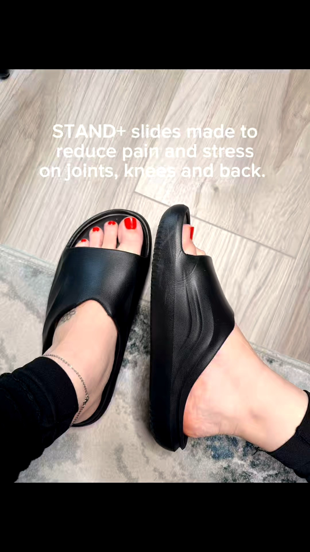 These STAND+ recovery slides have officially replaced my “kick them off the second I get home” shoes. 🙌

Designed with cushioned, shock-absorbing foam and ergonomic arch support, these recovery sandals help reduce foot fatigue after long days on your feet. The lightweight feel + wide comfortable strap makes them perfect for everyday wear — from errands to around-the-house comfort.

They’re ideal if you deal with sore feet, plantar fasciitis, or just want supportive slides that actually feel good all day. Recovery footwear that’s practical and wearable outside the house? Yes please.

#recoveryslides #comfortsandals #plantarfasciitisrelief #supportiveshoes #everydaycomfort #athleisurestyle #foothealth #momcomfort

#LTKgrwm #LTKActive #LTKootd
