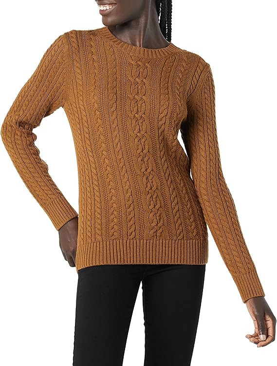 Amazon Essentials womens Soft Fisherman Cable Long-Sleeve Crewneck Sweater (Available in Plus Siz... | Amazon (US)