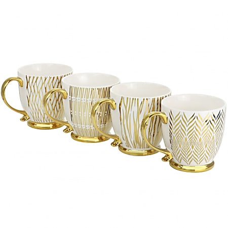 Gibson Home Gold Finch 4 Piece Mug Set 16.7 Oz Gold - Office Depot | Office Depot and OfficeMax 