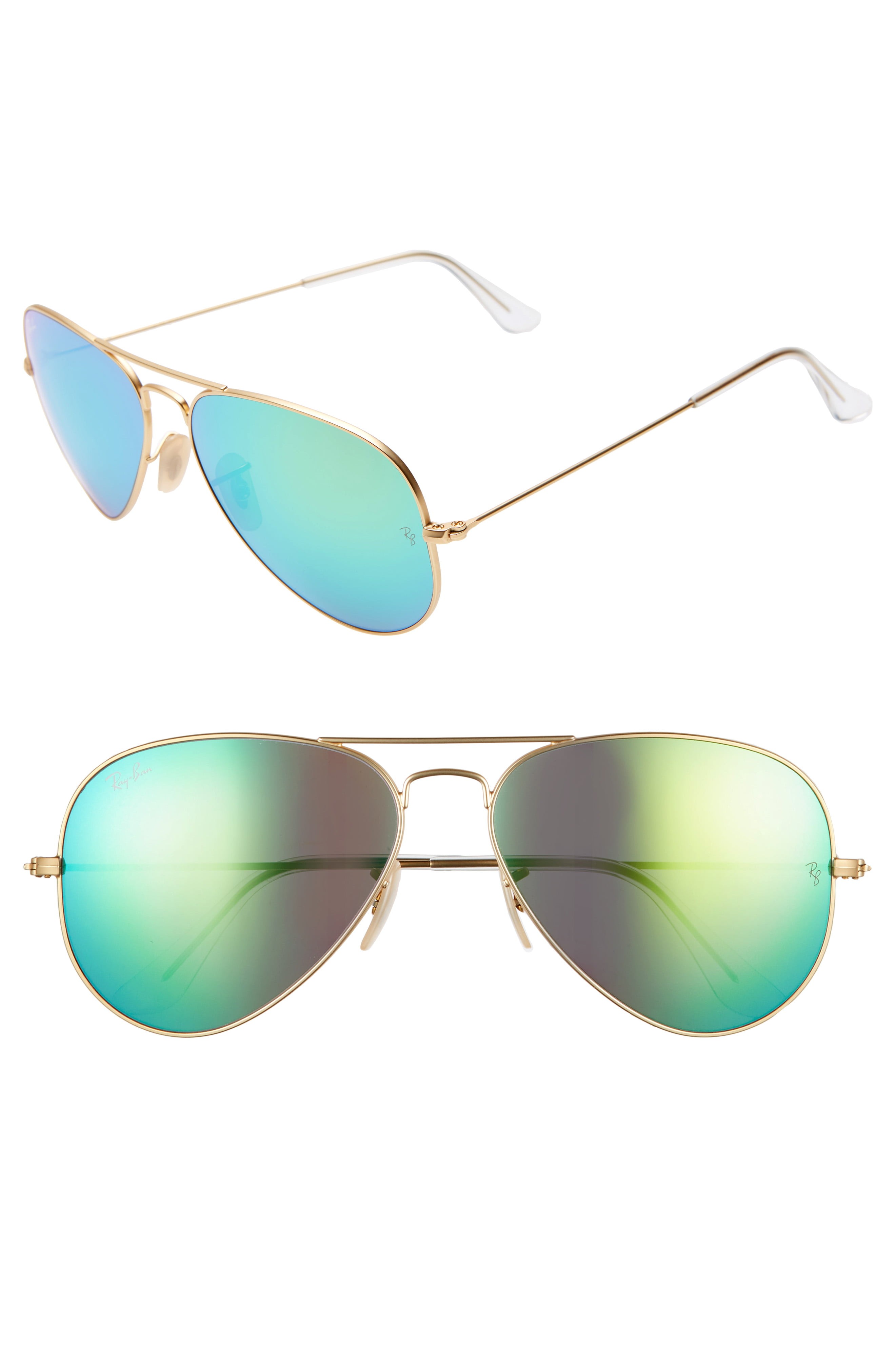 Ray-Ban 58mm Mirrored Aviator Sunglasses | Nordstrom