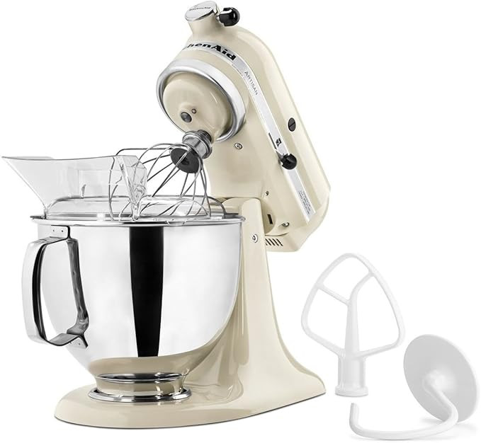 KitchenAid Artisan Series 5 Quart Tilt Head Stand Mixer with Pouring Shield KSM150PS, Almond Crea... | Amazon (US)