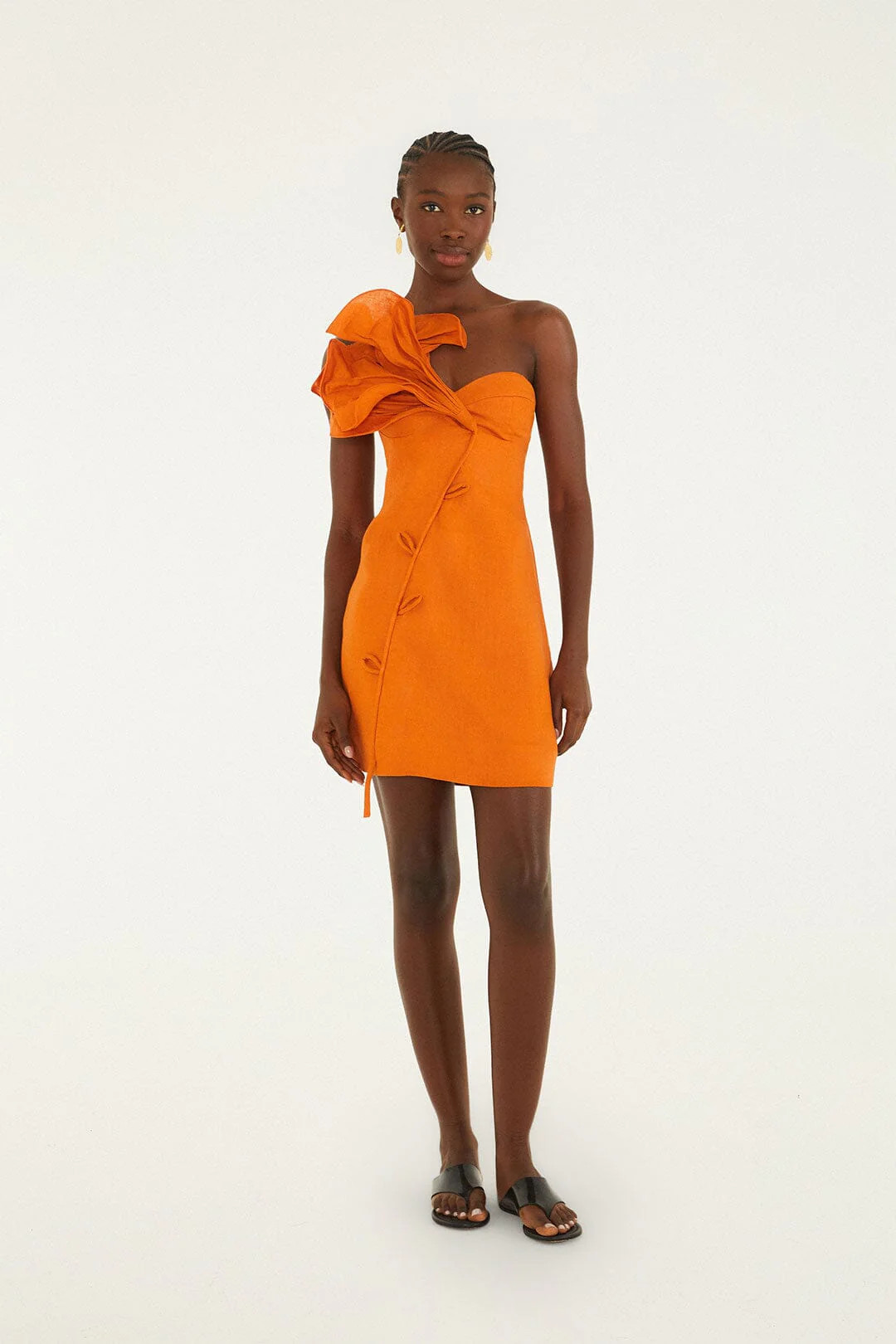 Orange Flower Mini Dress, ORANGE / XXS | FarmRio (US)