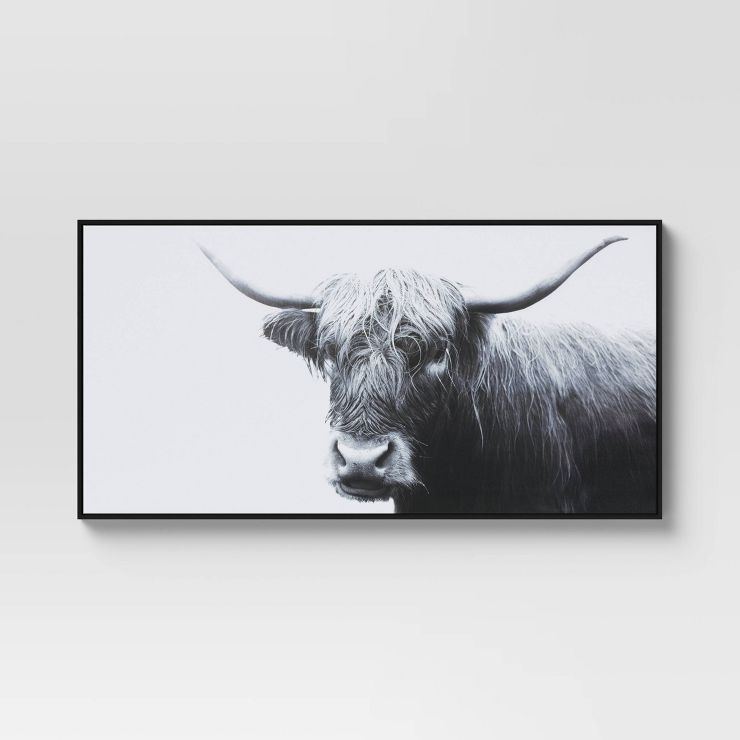 47" x 24" Highland Cow Framed Canvas - Threshold™ | Target