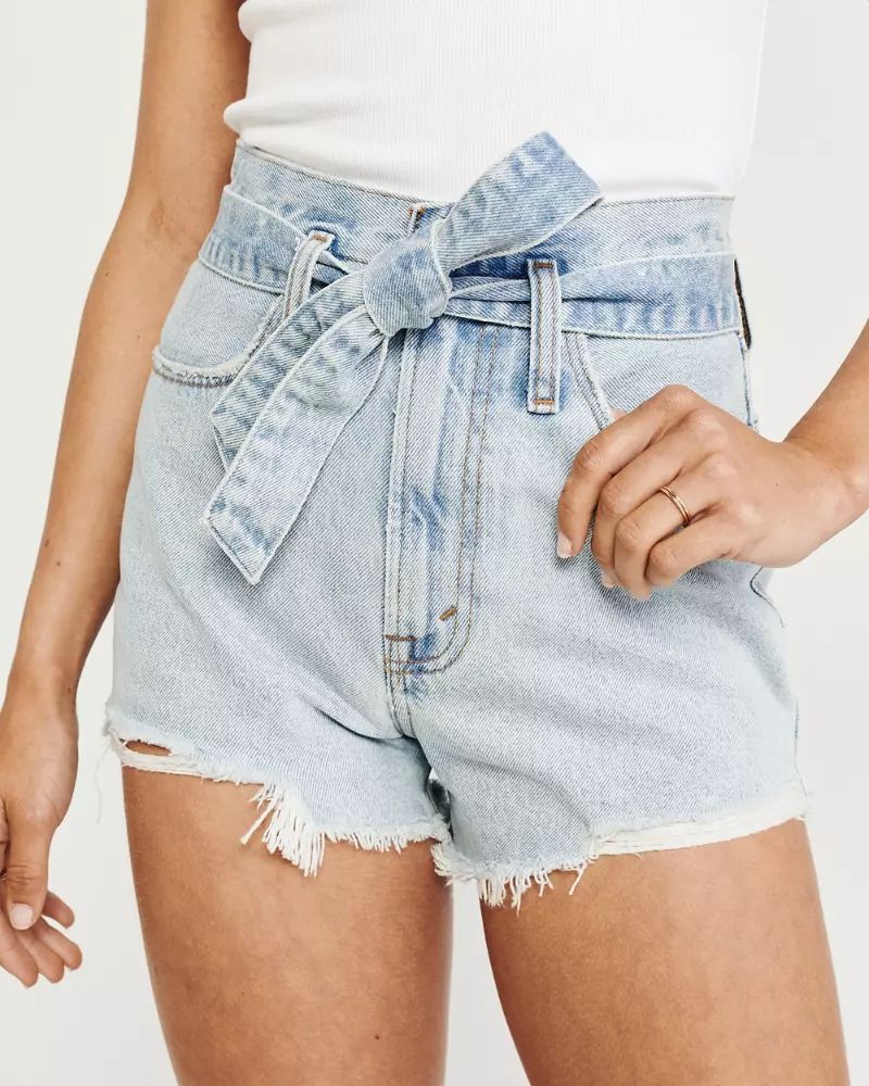 Ultra High Rise Belted Denim Shorts | Abercrombie & Fitch US & UK