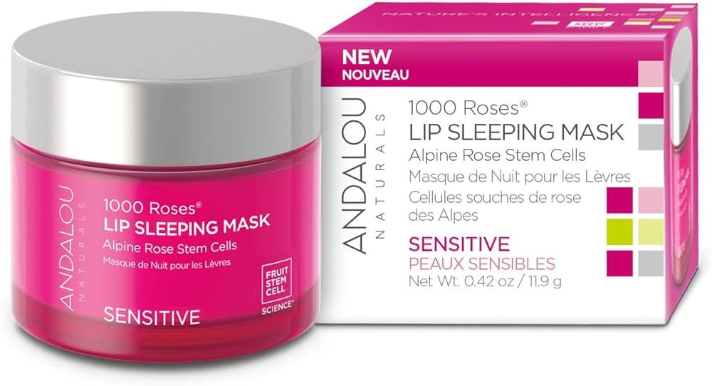 Andalou Naturals Lip Mask 1000 ROSES, Overnight Lip Sleeping Mask for Dry, Chapped Lips, Plumping... | Amazon (US)