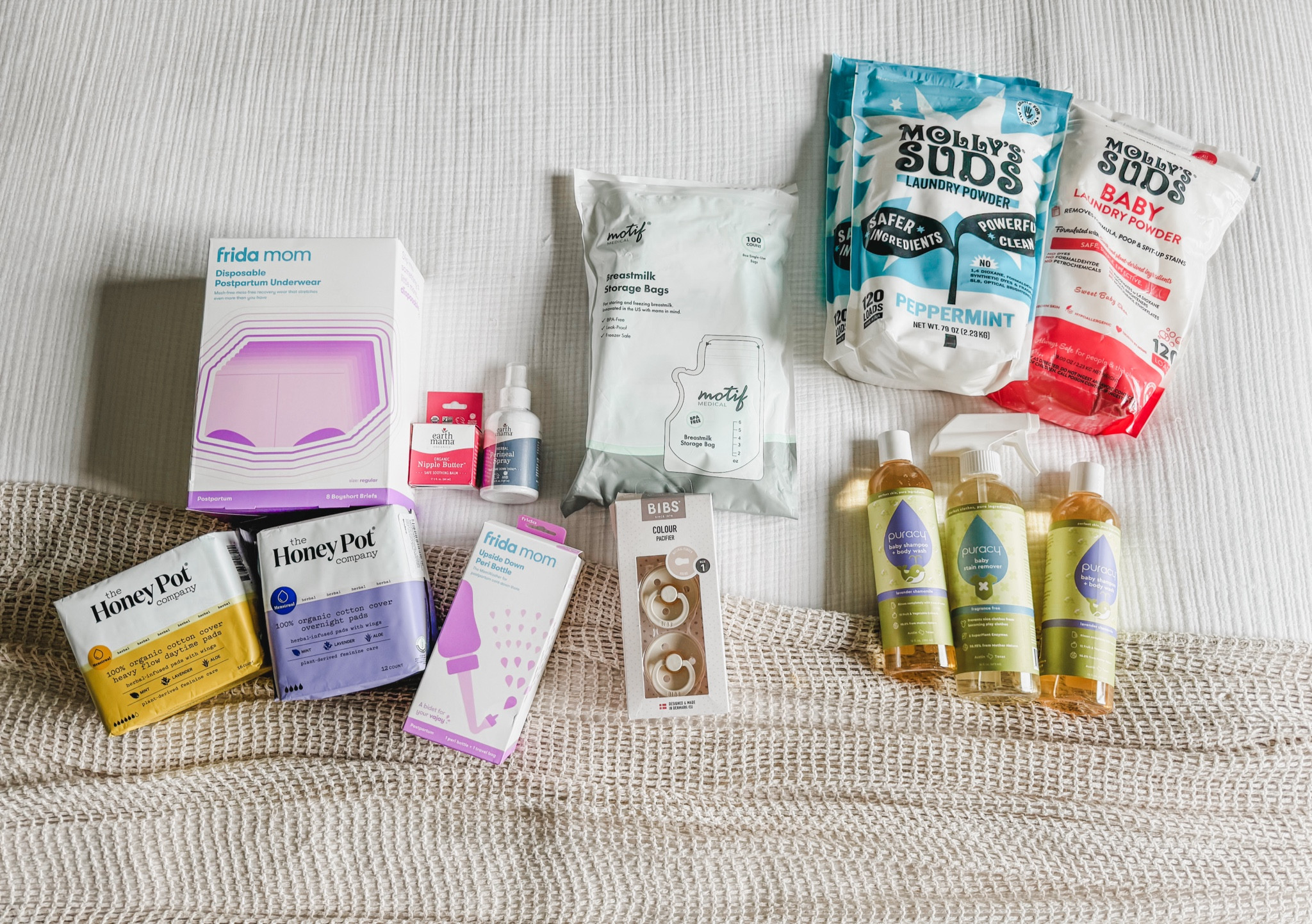 Last minute Amazon haul to prepare for baby’s’ arrival. Some of my favs that I’m using this round again are the Frida postpartum briefs, Earth Mama nipple cream and herbal spray, bibs pacifiers, and Puracy stain remover. New items we are using this time around are all these cooling herbal Honest pads, Motify breast milk bags, Puracy baby bubble bath, and Molly Suds baby detergent. I am feeling more and more ready everyday to meet this little babe. Only a week or so to go! 

#LTKBaby #LTKFindsUnder50 #LTKBeauty