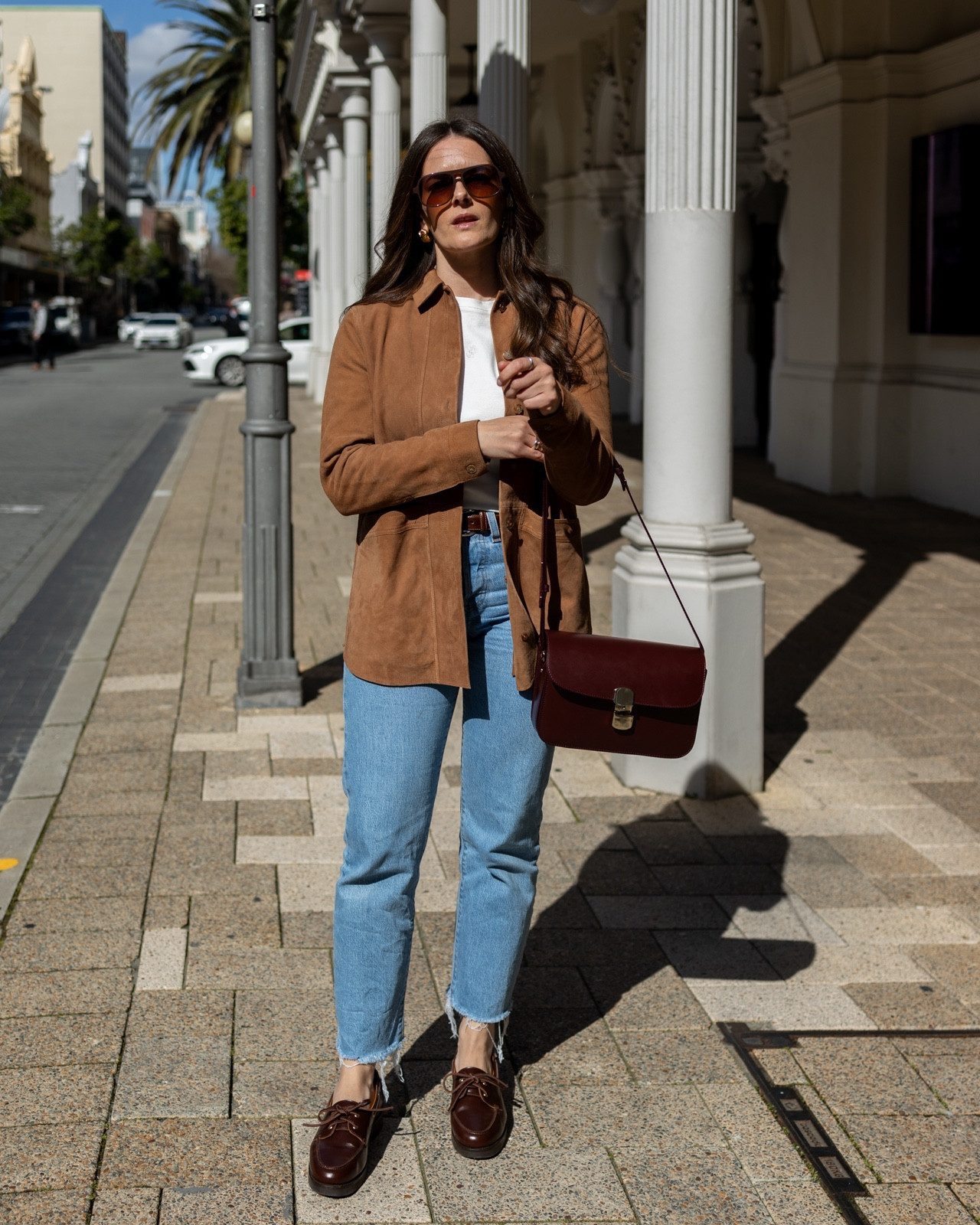 The perfect suede jacket ( I got it in size small) loafers and bag to style up a simple white tee and jeans for fall or spring. 

#LTKaustralia #LTKstyletip #LTKFashionMonth