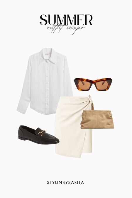 Summer outfits, vacation outfits, travel outfit, cute outfits, outfit ideas, mini skirt, white poplin shirt, brown sunglasses, black loafers, work outfit 

#LTKfit #LTKFind #LTKstyletip