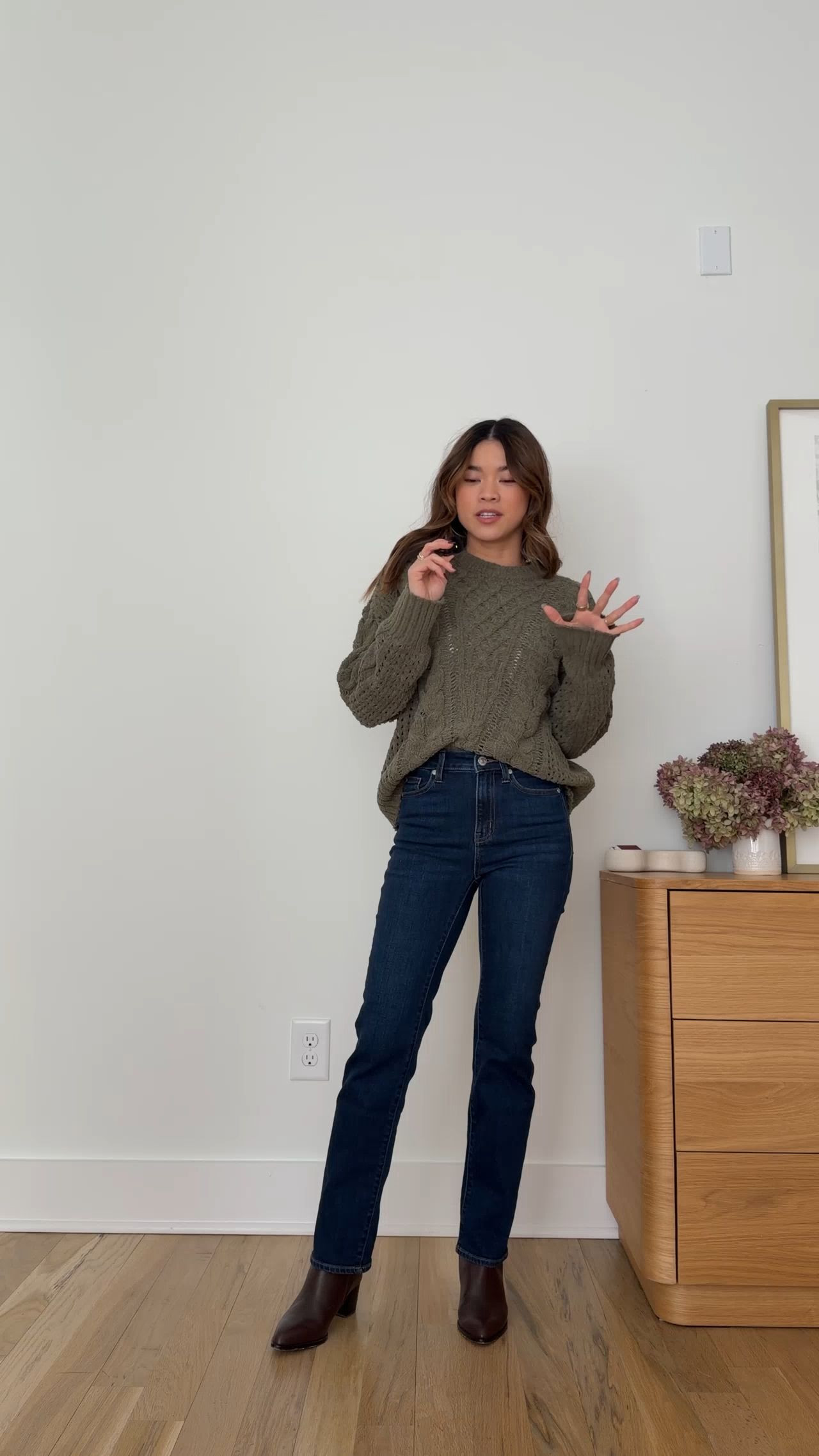 Sizing info: 
•green sweater size small
•jeans size 24 in a 26in inseam in midnight blue

petite fashion, get dressed with me, outfit inspiration, ootd, nashville outfit, Nashville influencer, petite style, vacation style, casual outfits, mom style, petite pants, spring outfits, spring outfit info, spring pants, spring outfit idea, spring top, spring bag, spring sweater, spring shoes, winter outfit, winter pants, winter outfit inpso, winter outfit idea, winter top, winter style, winter sweater, cozy sweater, cold weather sweater, jeans, denim, dark denim, dark wash denim, quince denim,  

 

#LTKPetite #LTKmomlife #LTKootd