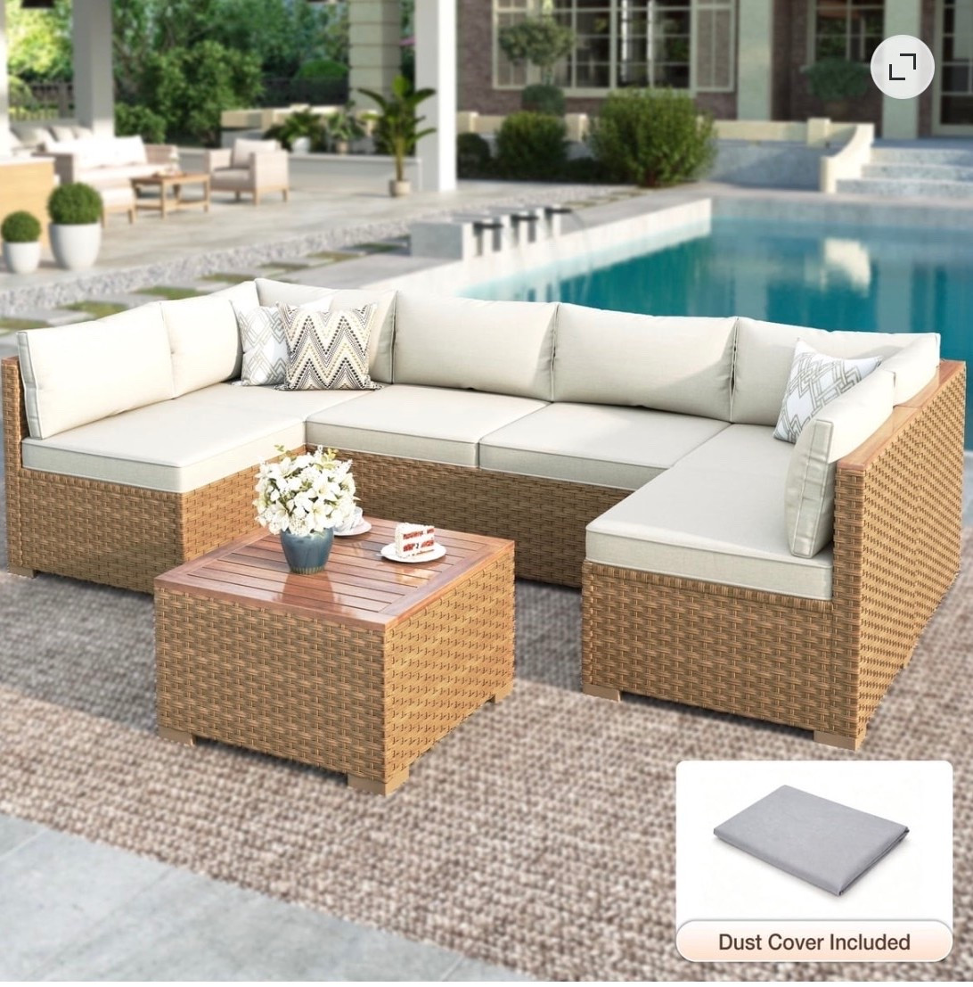 Walmart Affordable patio furniture 

MF Studio 3-Piece Patio Furniture Conversation Set, Weather-Resistant Wicker Outdoor Sectional Sofa Set with Table & Cushions, Small Balcony & Porch Friendly

#LTKSaleAlert #LTKHome