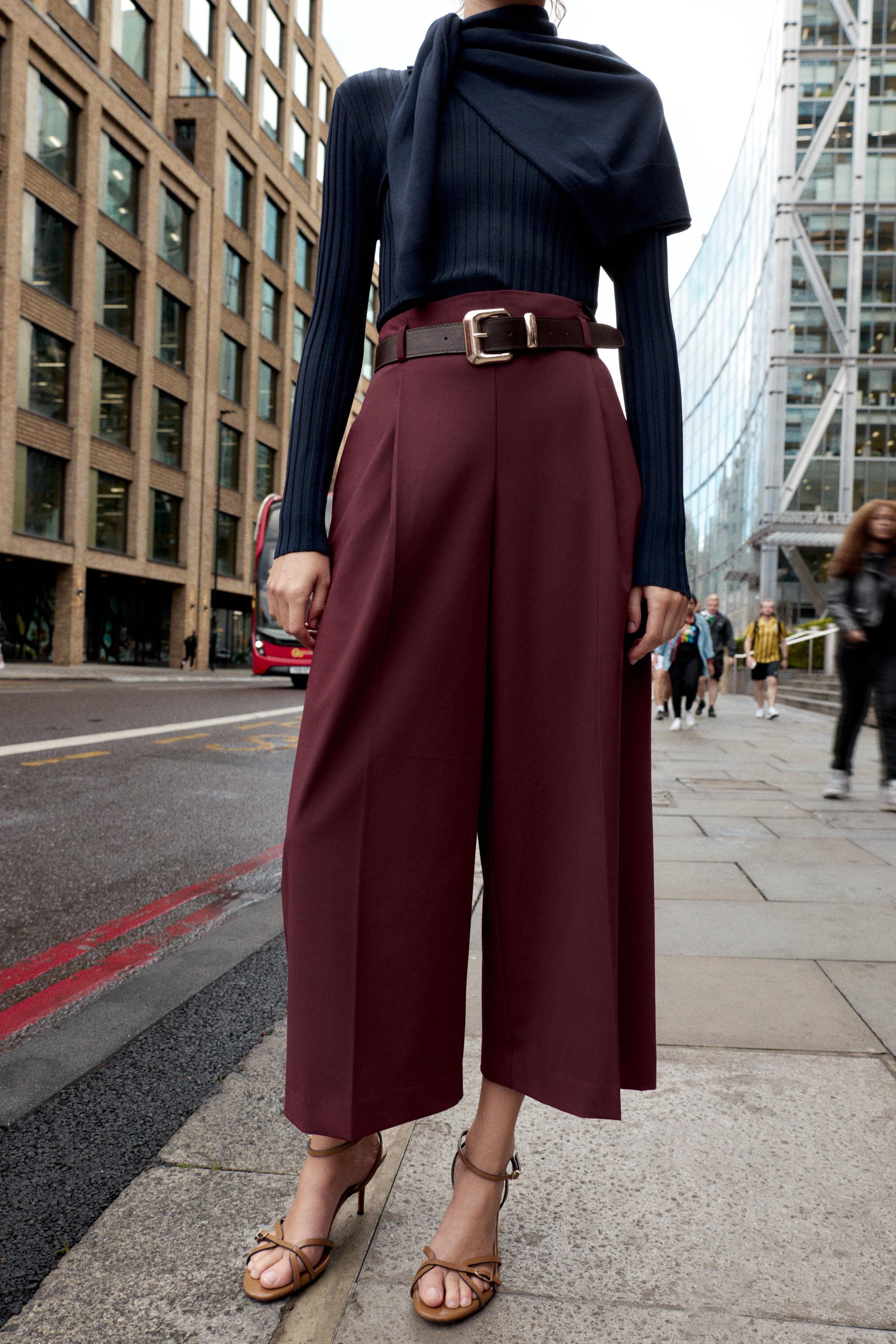 PLEATED BELTED PANTS | Zara US