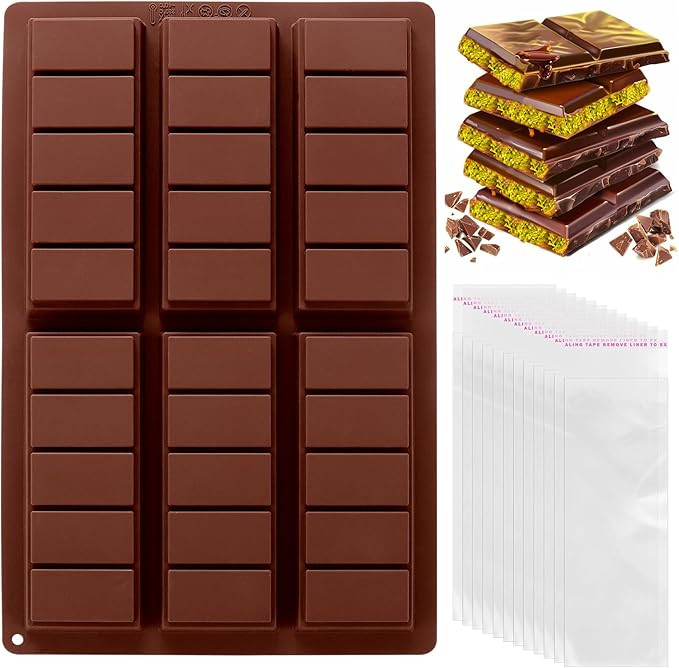 Mity rain Chocolate Bar Mold Deep, Silicone Thick Chocolate Bar Mold for Stuffed Bar, Rectangle K... | Amazon (US)