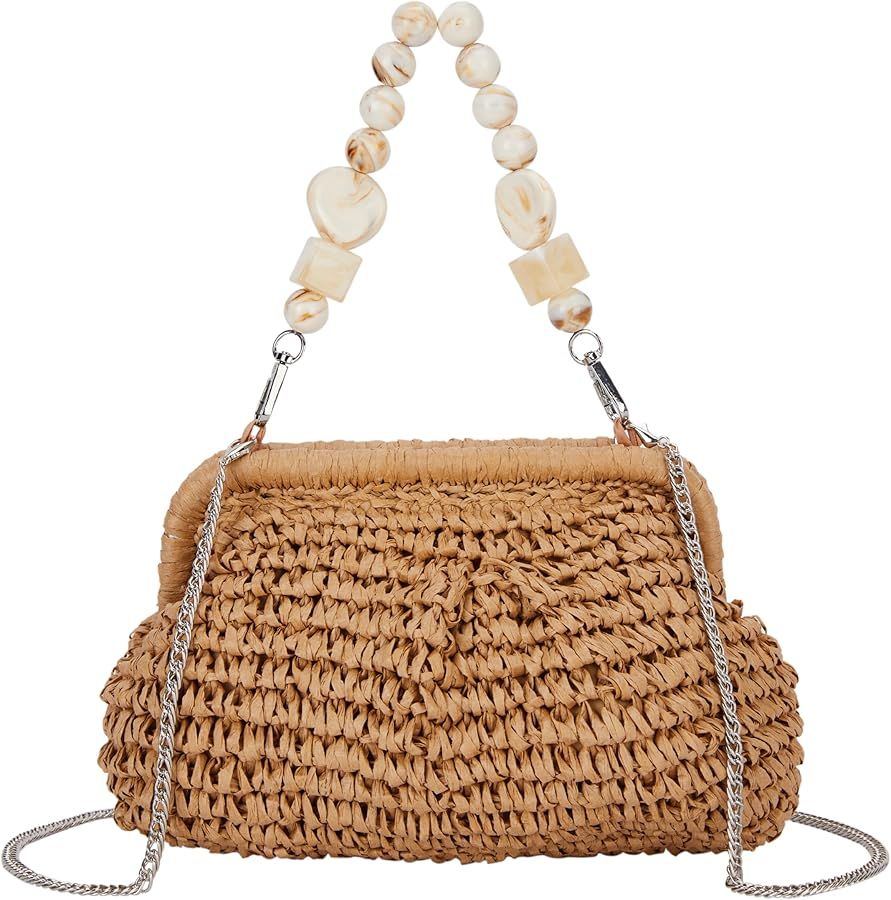 Straw Purses and Handbags，Clutch Purses for Women Casual，Small Woven Purse，Summer Purse Cro... | Amazon (US)