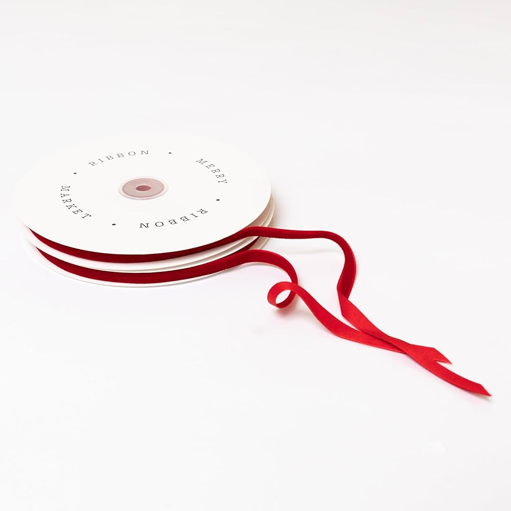 Red Velvet Ribbon for Christmas Holiday Gift Wrapping, 3/8” x 20 Yards, 40 Yards Total (2 Pack) | Amazon (US)