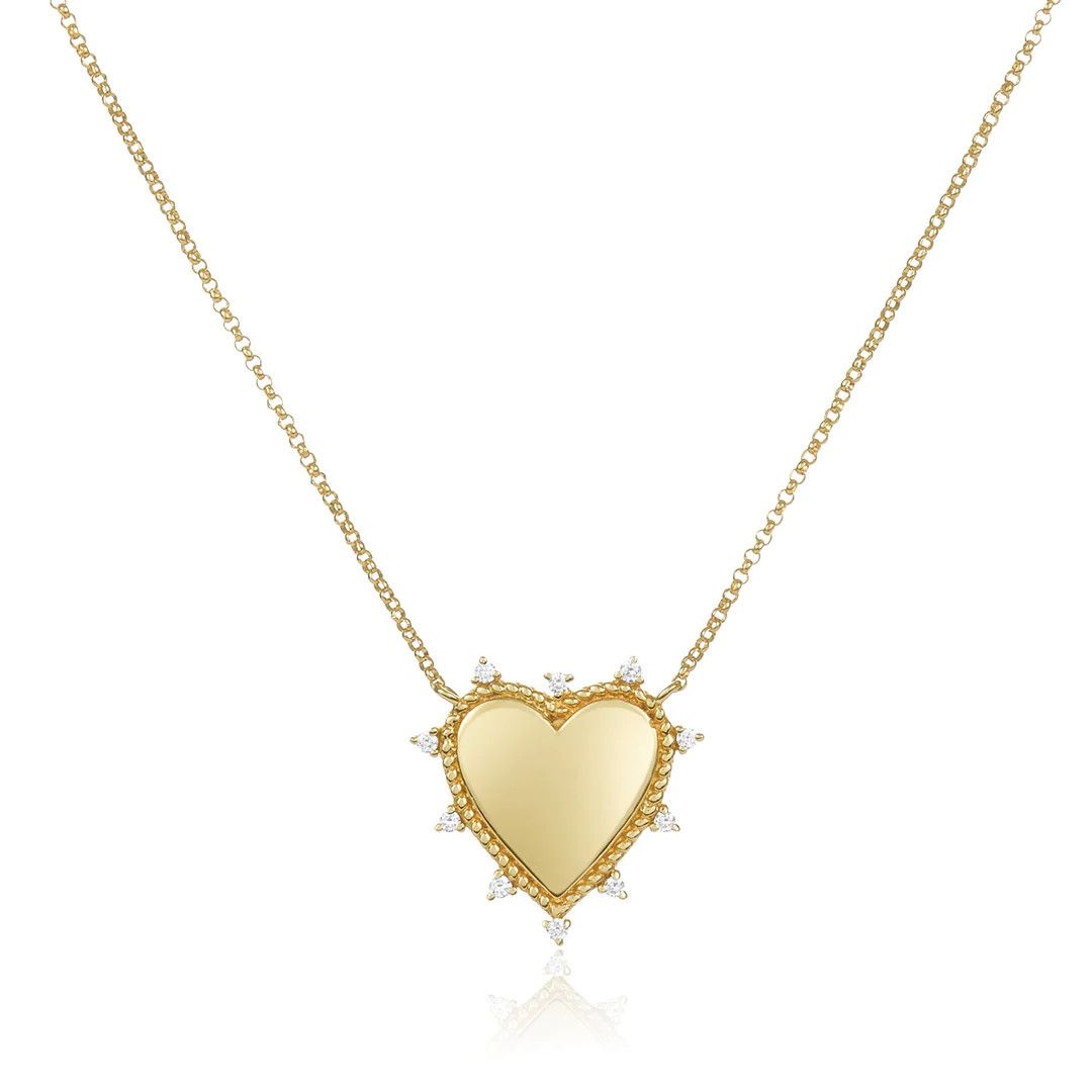 Gold Heart Necklace | LINDSEY LEIGH JEWELRY