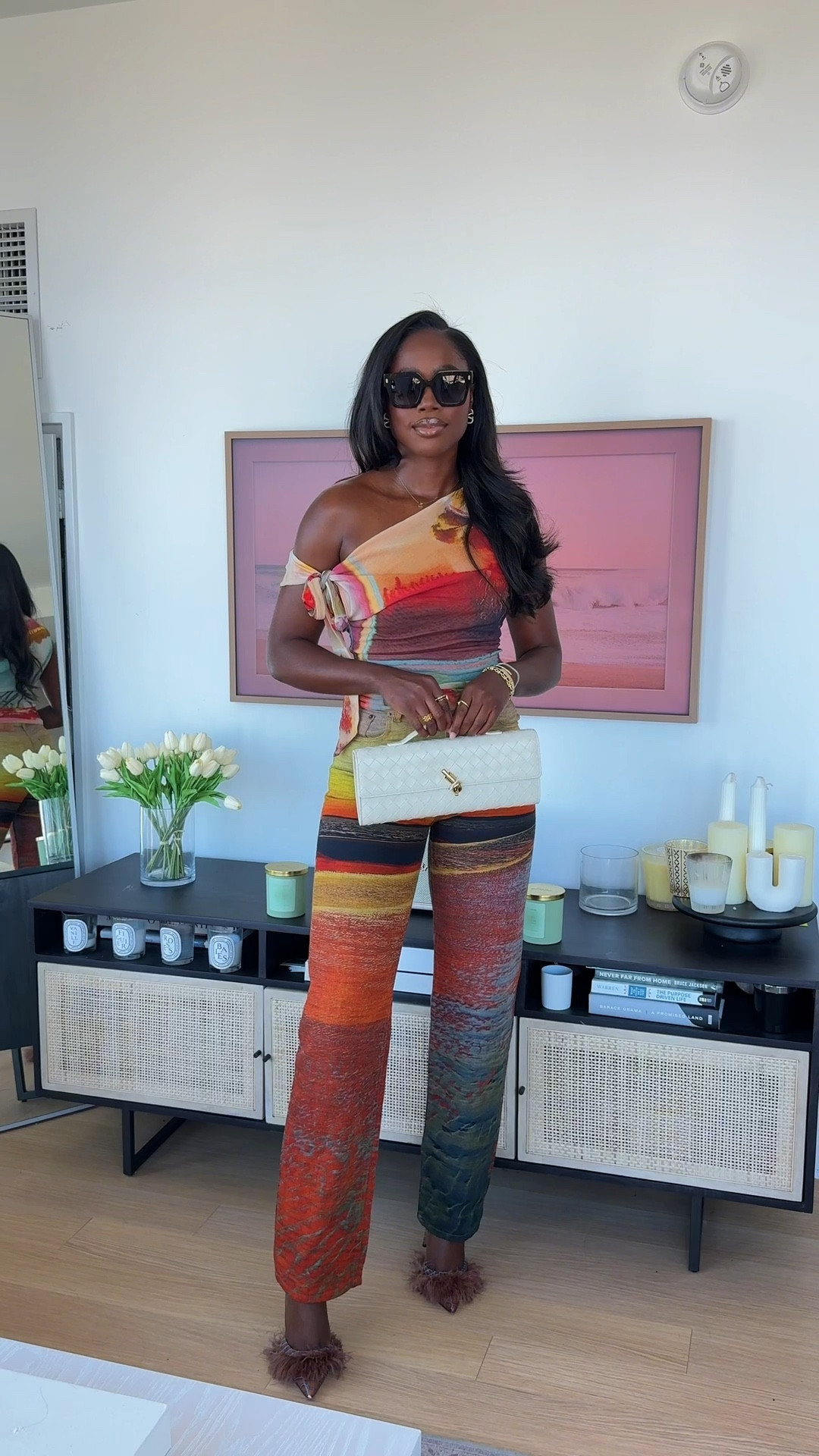 A colorful ensemble for summer (heels are Kendall miles)