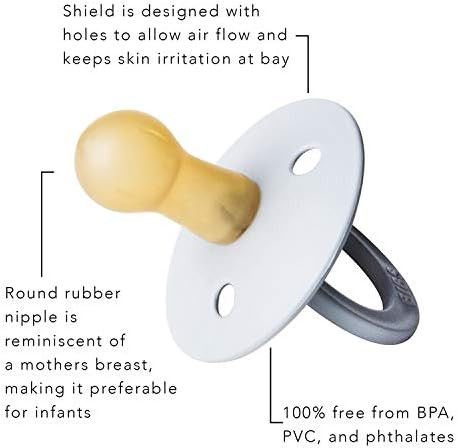 BIBS Baby Pacifiers | BPA-Free Natural Rubber Pacifier | Made in Denmark | Set of 2 Soothers (Ivo... | Amazon (CA)