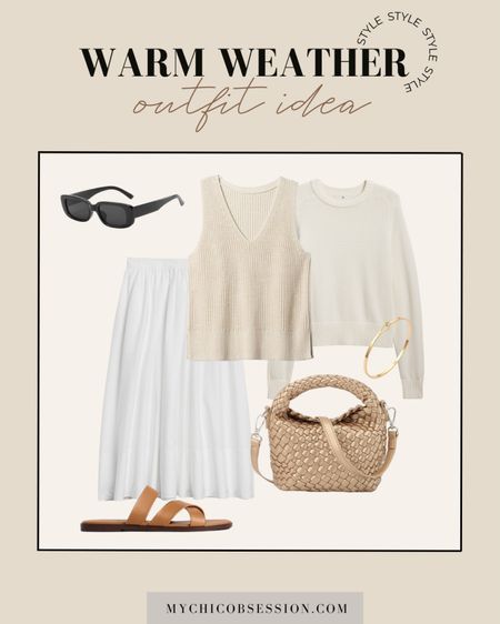 Style this look perfect for the farmer’s market or a trip to the winery. Pair a maxi linen skirt from Banana Republic with a knit tank. Tie a soft sweater over your shoulders for a chic French touch. Accessorize with a woven handbag, leather sandals, and black sunglasses.

#LTKstyletip #LTKSeasonal