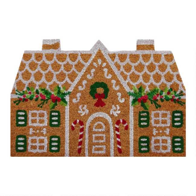 Gingerbread House Holiday Coir Doormat | World Market