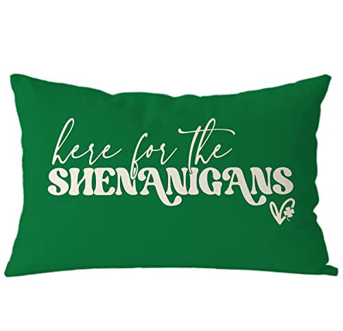 GAGEC St Patricks Day Pillow Covers 12x20 Inch Here for The Shenanigans Throw Pillows Green Home Sofa Decor Pillowcase Happy St. Patrick's Day Pillows Decoration Cushion Cases | Amazon (US)
