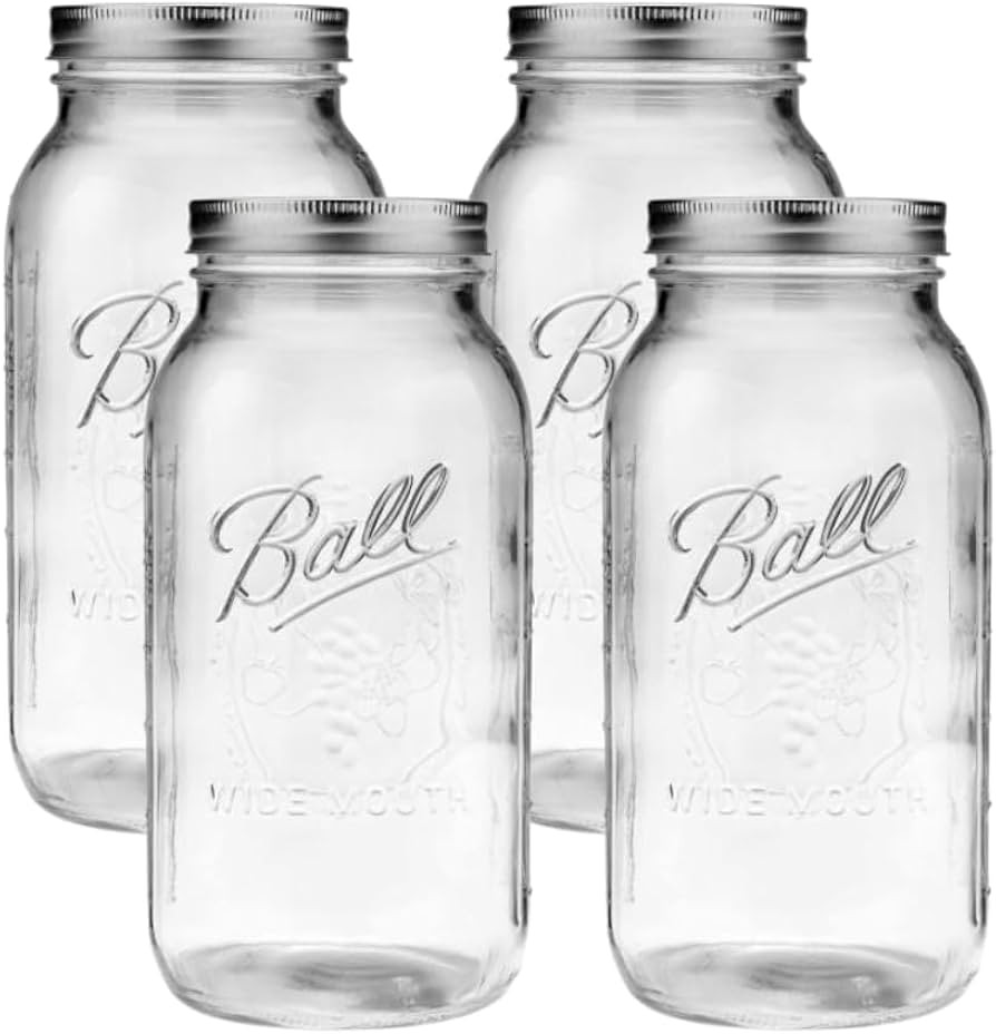 Ball Wide Mouth Glass Mason Jars with Lids and Bands, Used for Canning, Pickling, Juice, Jam, Jel... | Amazon (US)
