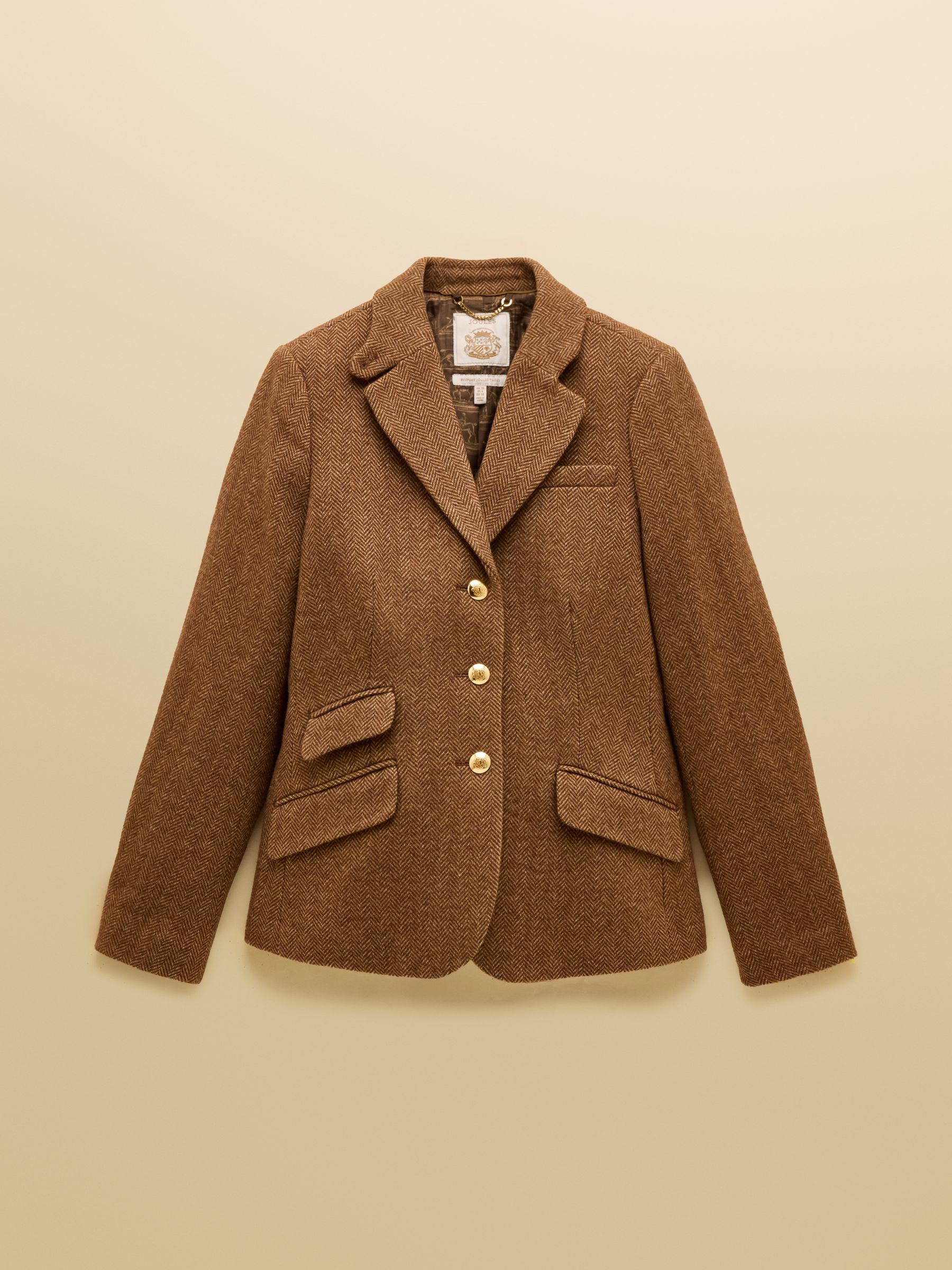 Canterly Brown Herringbone Tweed Hacking Jacket | Joules | Joules