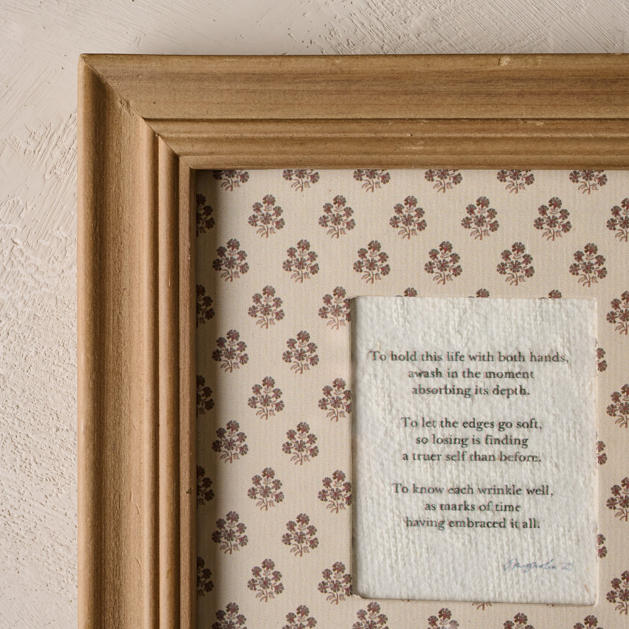 To Hold This Life Framed Poem | Magnolia