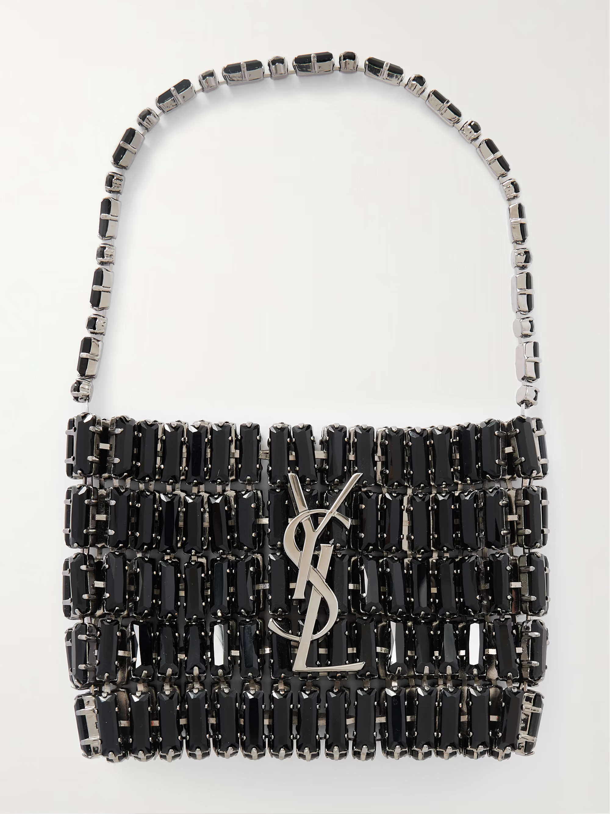 Silver-tone crystal shoulder bag | NET-A-PORTER (UK & EU)