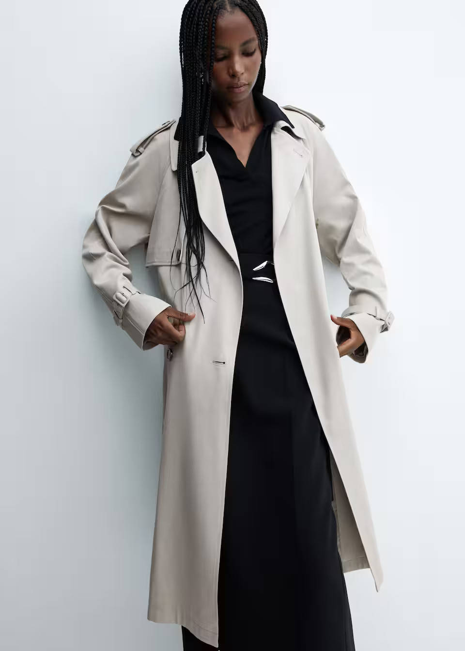 Belt flowy trench -  Women | Mango USA | MANGO (US)