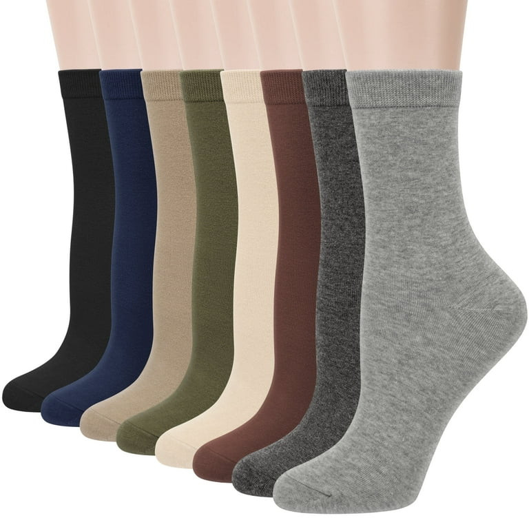 Loritta Women Crew Socks, Soft Cotton Dress Socks Pack Athletic Socks for Women, Size 9-11, 8 Pai... | Walmart (US)
