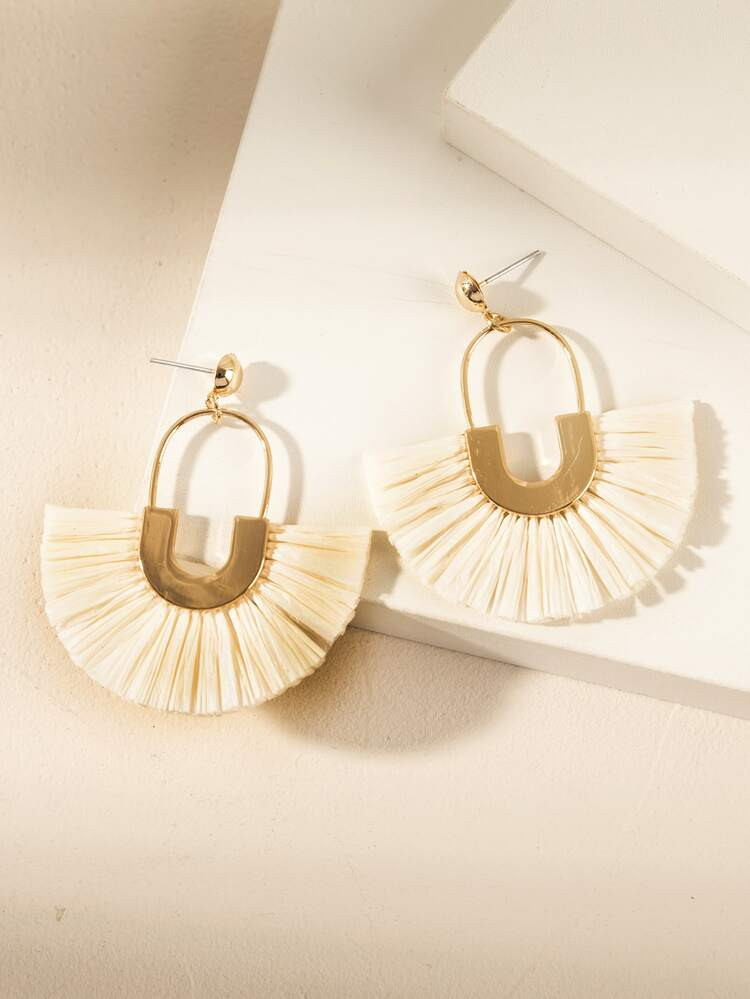 Tassel Decor Geometric Design Drop Earrings | SHEIN