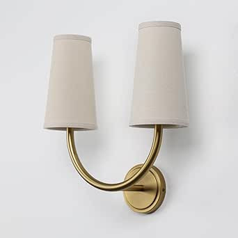 Yosoan Linen Wall Sconce Indoor Night Light Fixture, 2-Light Dual Vintage Industrial Hardwired Sc... | Amazon (US)