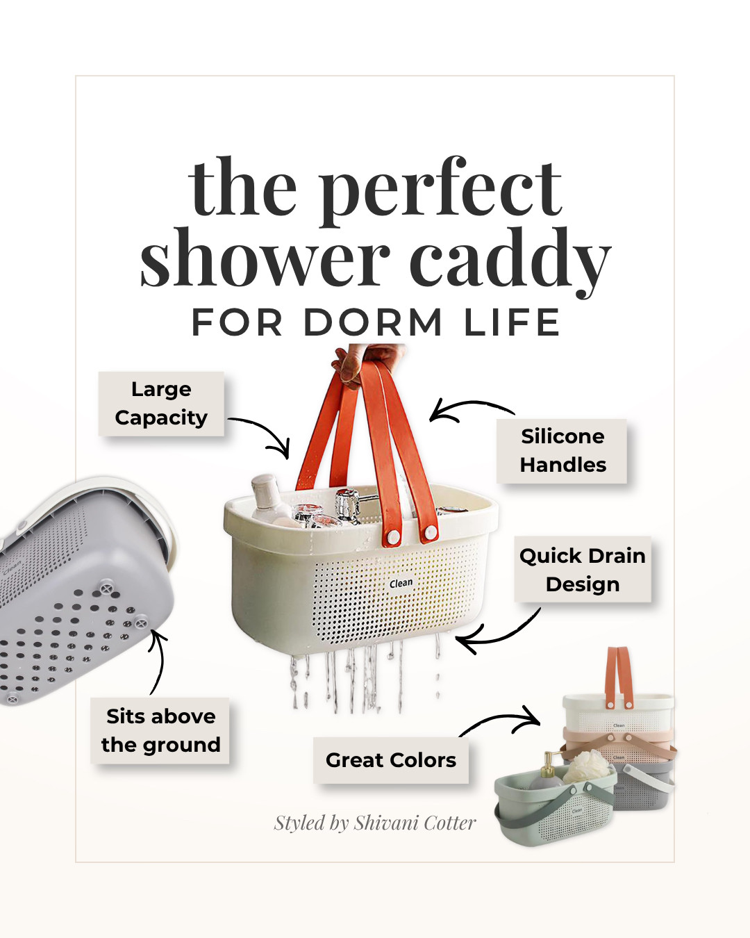 Dorm Shower Caddy
This shower caddy is lightweight, holds everything you need, and drains well so you’re not dealing with water sitting in the bottom. The raised base keeps it off the floor, and the handles make it easy to carry back and forth.
It’s one of those small dorm essentials that just makes your routine easier.
Everything is linked in my LTK 🤍

dorm essentials | college must haves | dorm bathroom | shower caddy for dorm life | dorm organization | college packing list 

 

#LTKHome