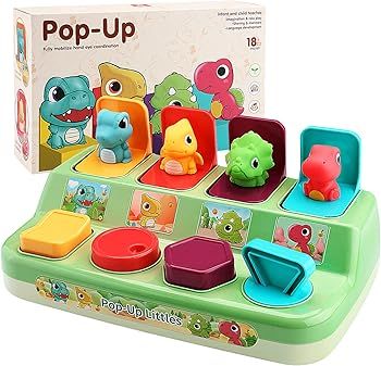 Aiqi Interactive Pop-Up Pals Baby Toy - Learning Infant Toy for Sorting Colors and Animals - Pop-... | Amazon (US)