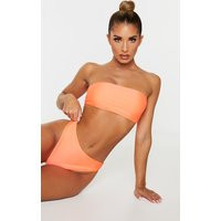 Coral Mix & Match Bandeau Bikini Top | PrettyLittleThing CAN