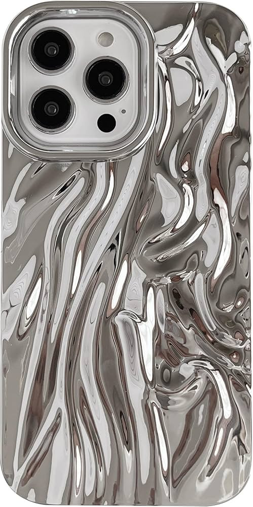 Caseative for iPhone 14 Pro Max Case,Pleated Water Ripple Chrome Wave Pattern Soft Compatible wit... | Amazon (US)