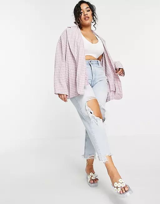 Heartbreak Plus oversized gingham blazer | ASOS | ASOS (Global)