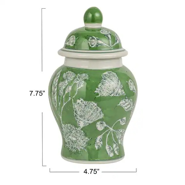 Ceramic Ginger Jar with Domed Lid - Green | Bed Bath & Beyond