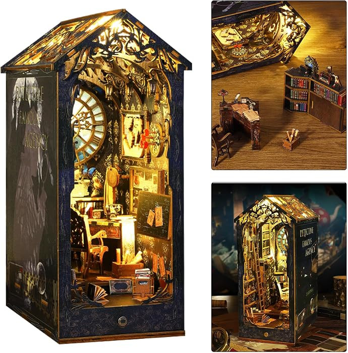 ISSEVE Book Nook Kit, DIY Dollhouse Booknook Kits Bookshelf Insert D\u00e9cor | Amazon (US)