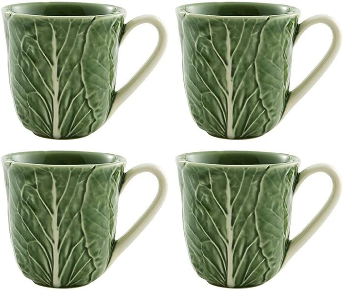 Bordallo Pinheiro Cabbage Mug Green, Set of 4., | Amazon (US)