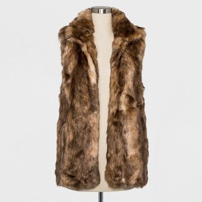 Women's Faux Fur Vest - Universal Thread™ Brown | Target