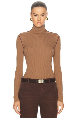 Moncler Turtleneck Top in Tan | FWRD 