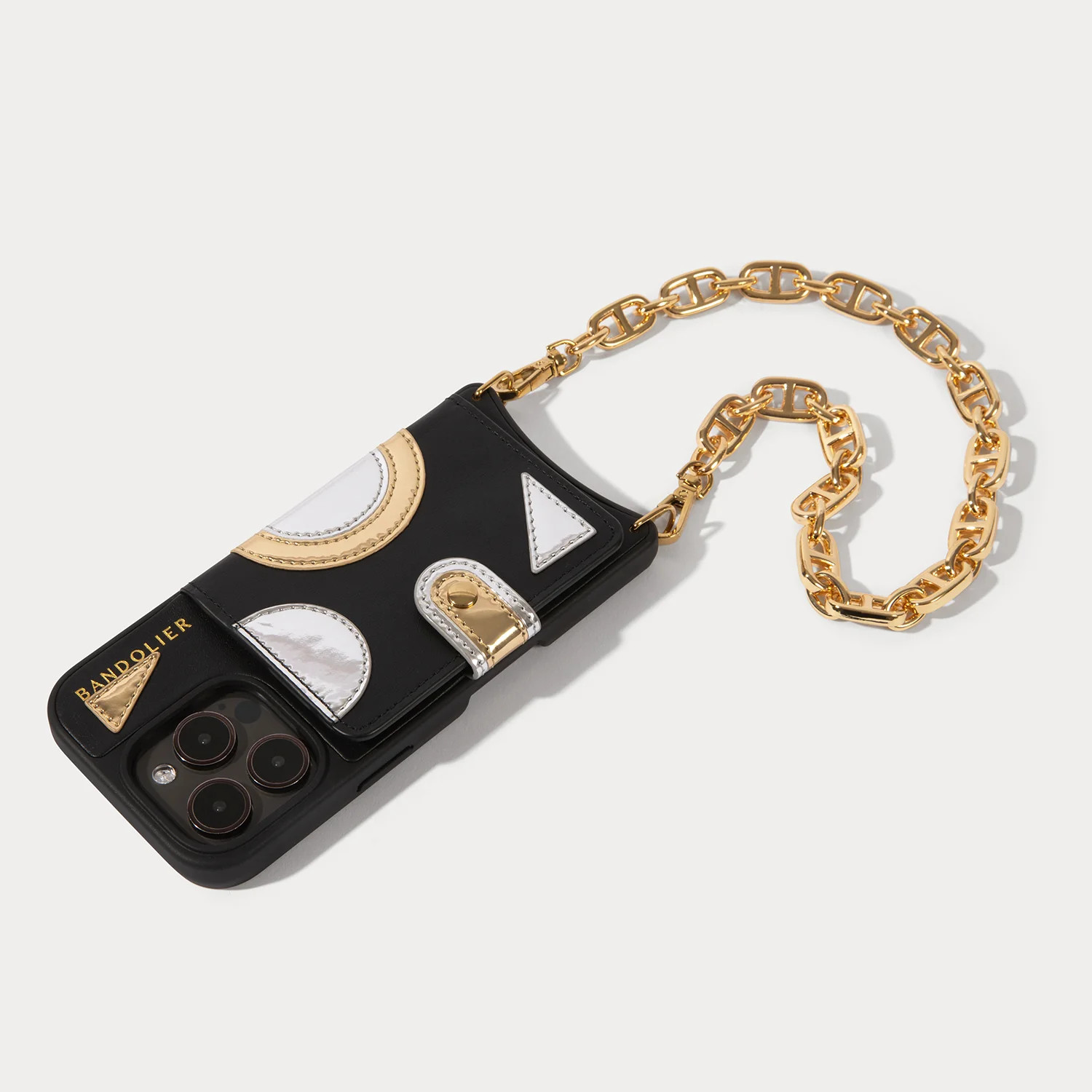 Isla MagSafe Charging Wristlet Phone Case - Black/Gold | Bandolier