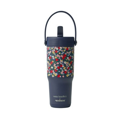 Reduce x Vera Bradley 24oz Chiller Go Leak Proof Stainless Steel Insulated Straw Tumbler Poppy Meadow | Target