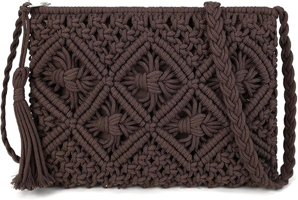 Gladdon Bohemian Small Crossbody Bag for Women Stylish Woven Shoulder Purses with Tassel | Amazon (US)