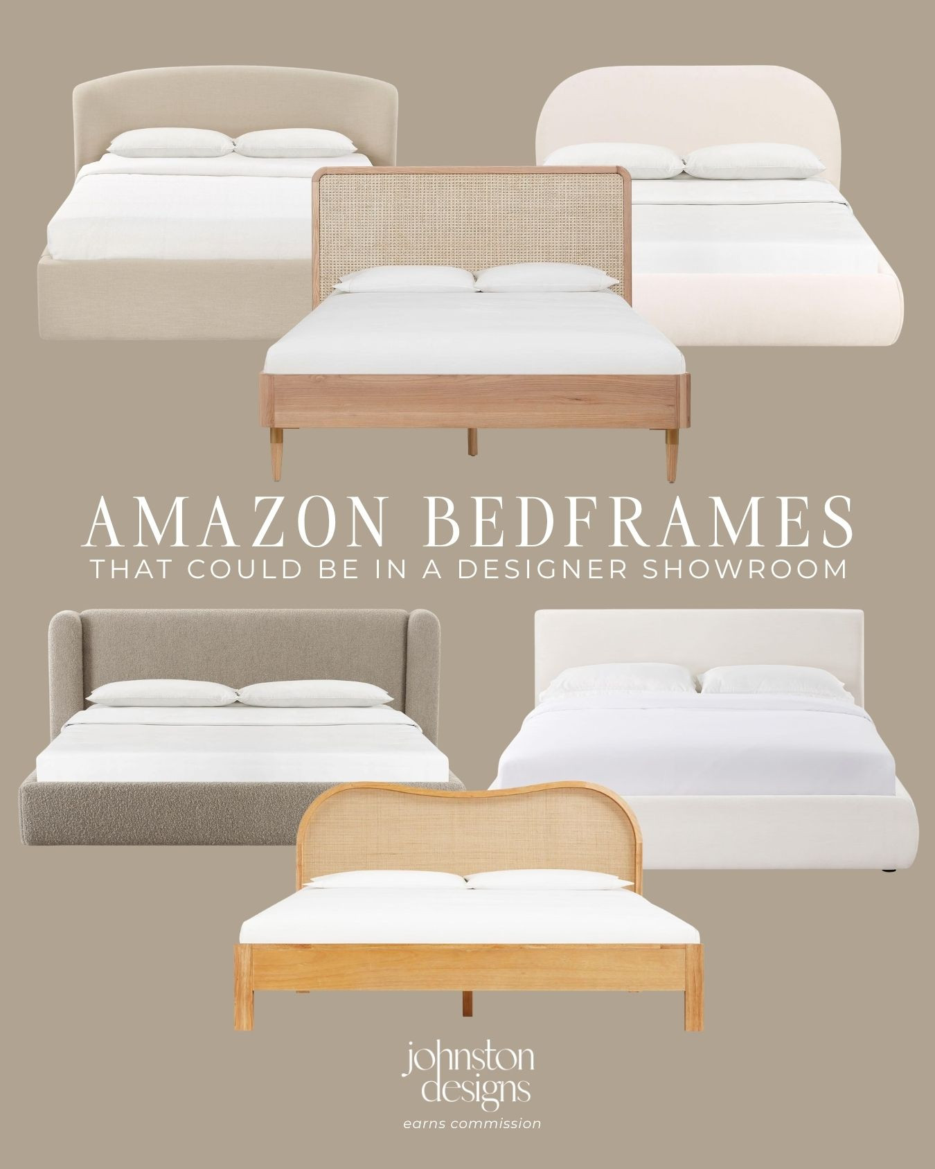 Amazon bed frames with a designer look. 🤍 Soft curves, textured upholstery and natural wood details for a beautifully elevated bedroom.

Amazon bed frames, neutral upholstered bed, curved headboard, wingback bed, textured fabric bed frame, cane headboard, natural wood bed, cream platform bed, modern organic bedroom, bedroom refresh.

#amazonfurniture #upholsteredbed #neutralbedroom #bedframe #modernorganic #cane bed #bedroomdesign #designerlook #interiorfinds 

 #LTKHome