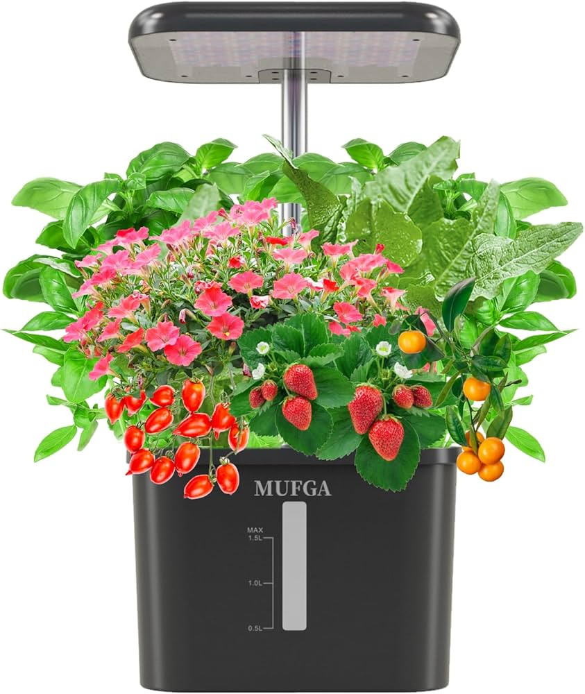 Hydroponics Growing System Indoor Garden - MUFGA 4 Pods Herb Garden Kit Indoor with LED Grow Ligh... | Amazon (US)