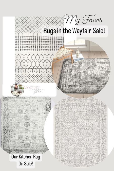 Neutral area rugs on sale including our kitchen rug. Wayfair white rug grey distressed balayage rug living room, family room, dining room, home, decor sale 

#LTKsalealert #LTKhome