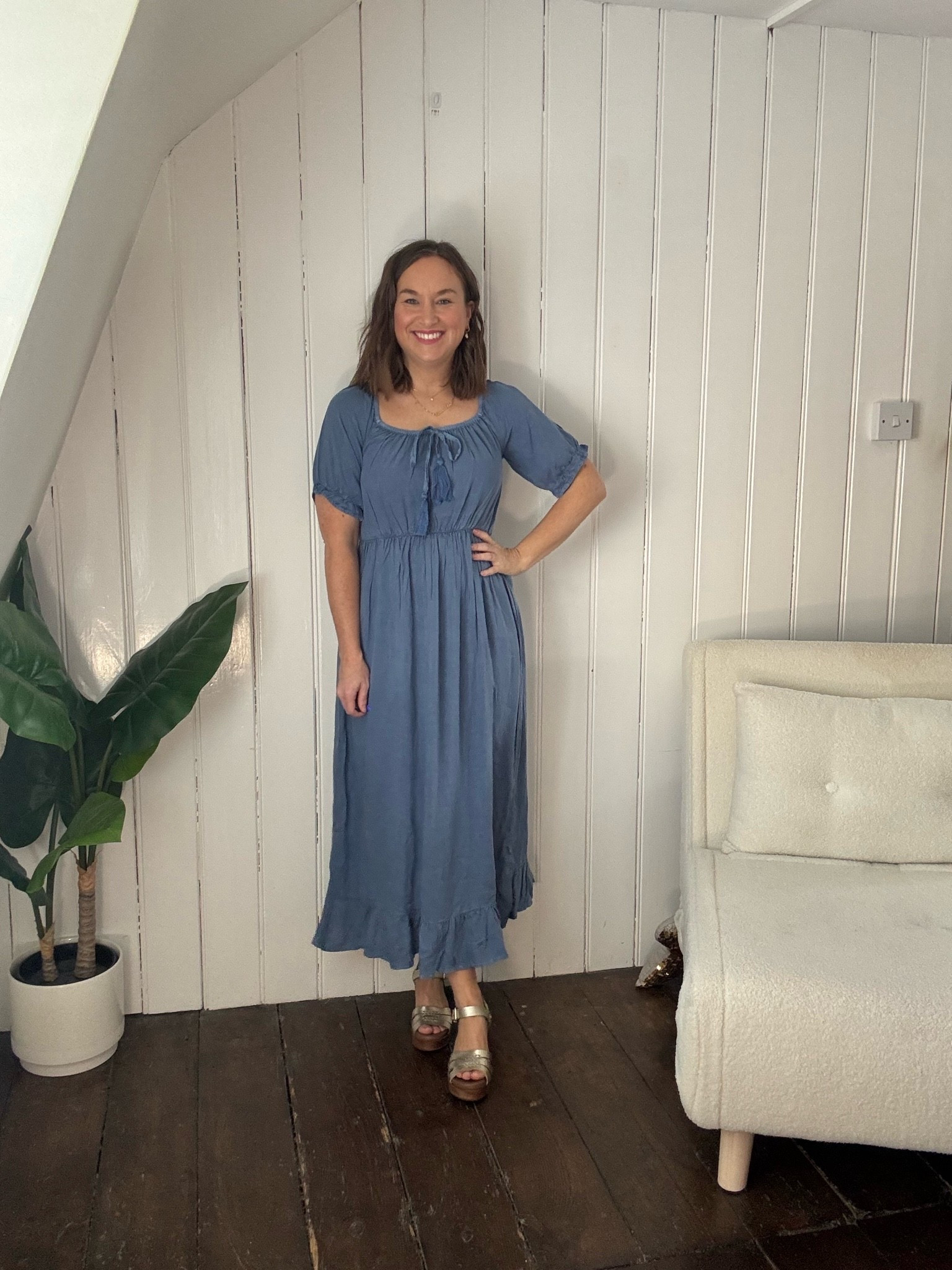 Petite summer denim milkmaid dress, holiday spring summer outfit 🩷

#LTKsummer #LTKdresses #LTKpetite